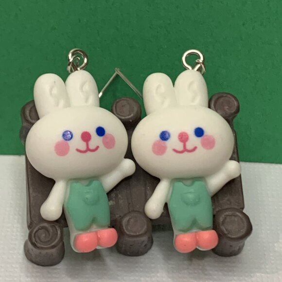 Easter Bunny, Bunny Rabbit Earring, Easter Basket Gift, Rabbit Earring, Bunny - Picture 1 of 5